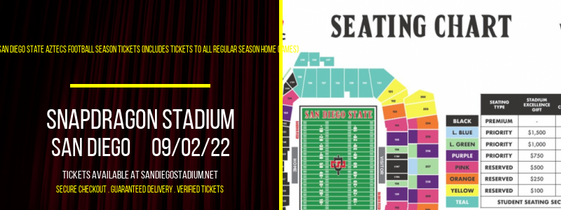 2022 San Diego State Aztecs Football Season Tickets (Includes Tickets To All Regular Season Home Games) at Snapdragon Stadium tickets 2022 San Diego State Aztecs Football Season Tickets (Includes Tickets To All Regular Season Home Games) at Snapdragon Stadium